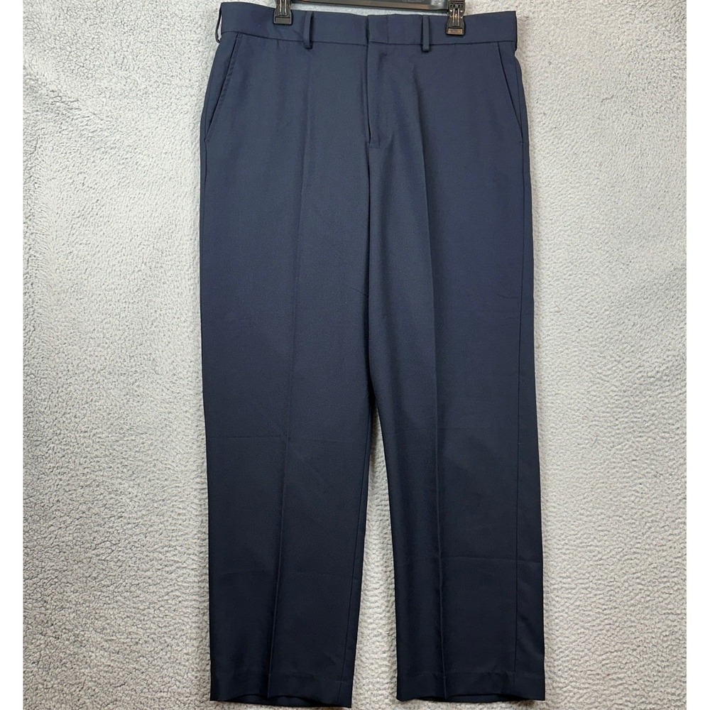 NEW Edwards Pants Mens 36X30 Dark Blue Flat Front Dress Straight Leg Pockets